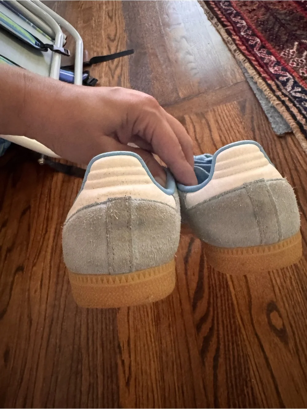 Adidas x FIFA  Kids' Samba Shoes in Light Blue with Gum Sole